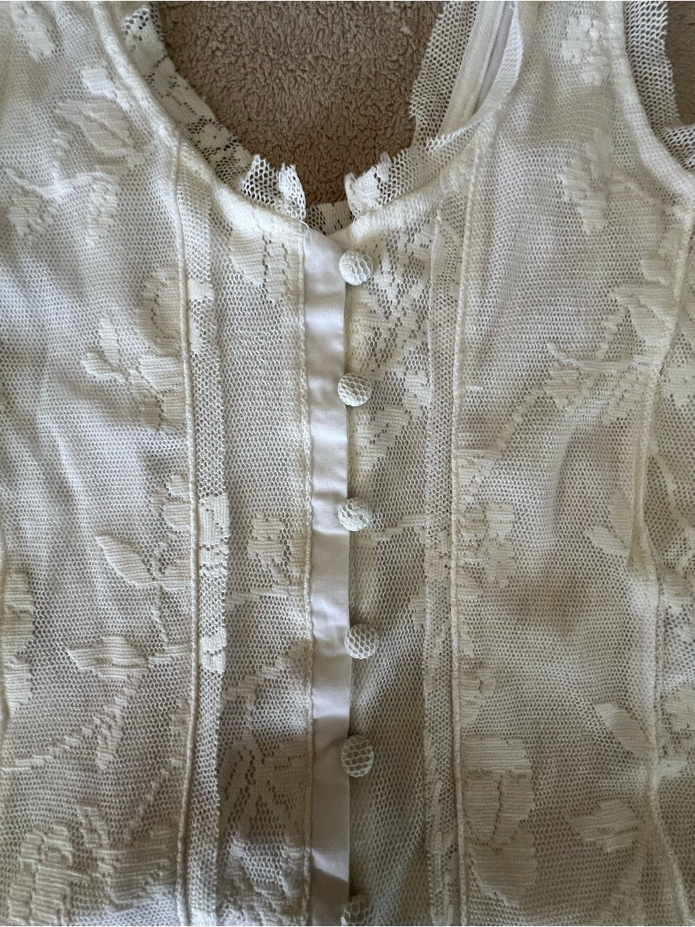 NWT Free People Intimately Cream Lace-Detail Top - Picture 4 of 9